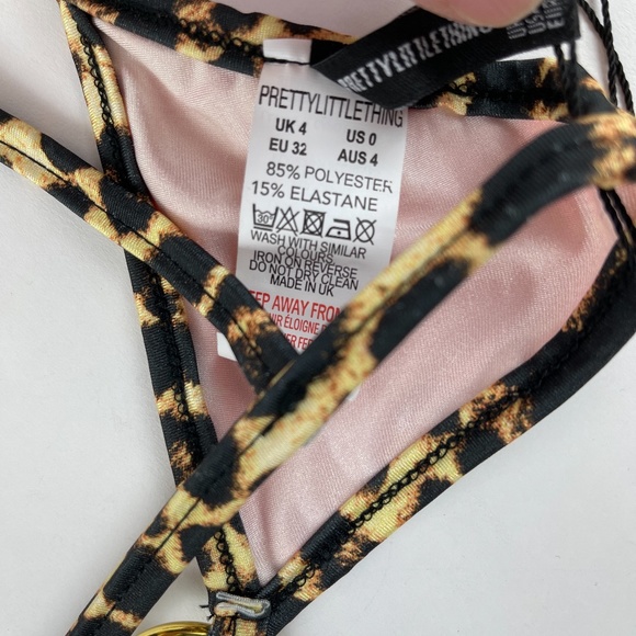 Pretty Little Thing Womens Bikini Top Leopard Sz 0 - Picture 7 of 8